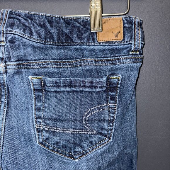 American Eagle Womens Favorite Boyfriend Jeans 4 short Low Rise Dark Wash - Picture 7 of 10